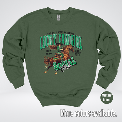 Lucky Cowgirl Social Club Saint Patrick's Day Crewneck Sweatshirt