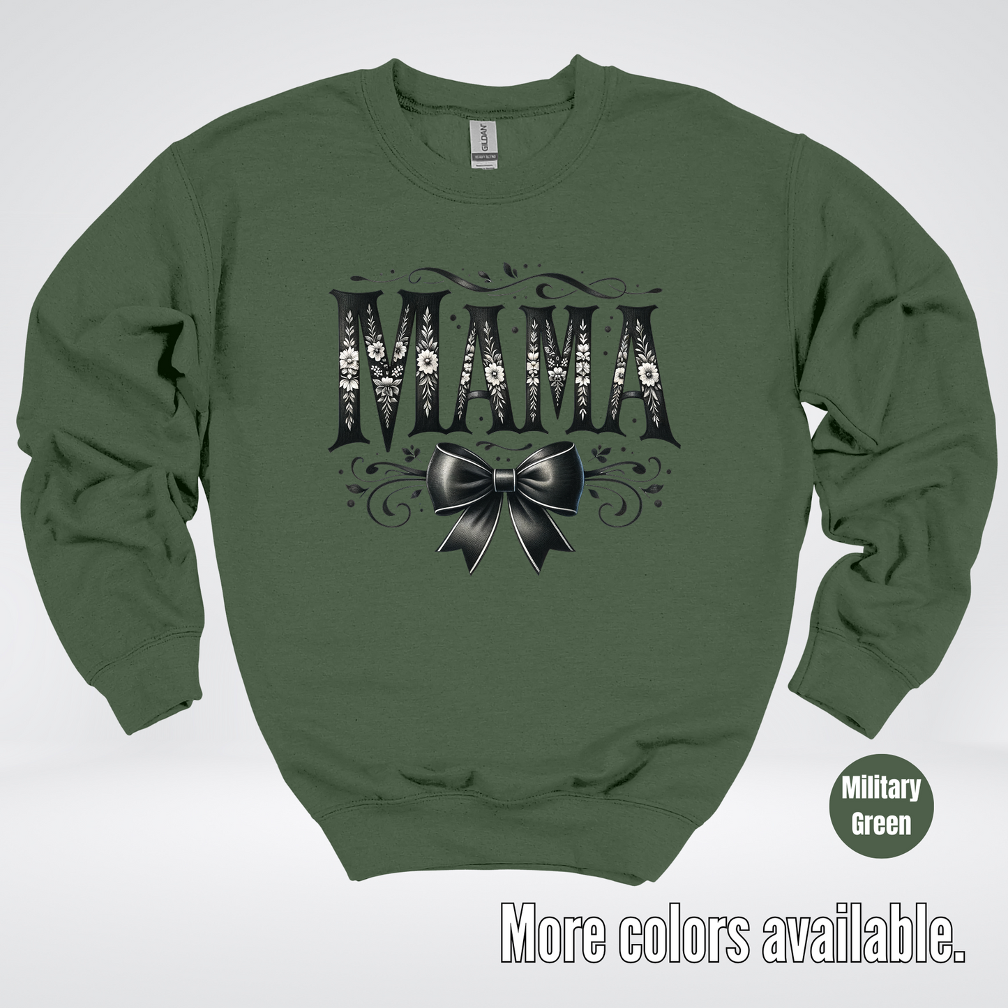 Mama Black & White Coquette Crewneck Sweatshirt
