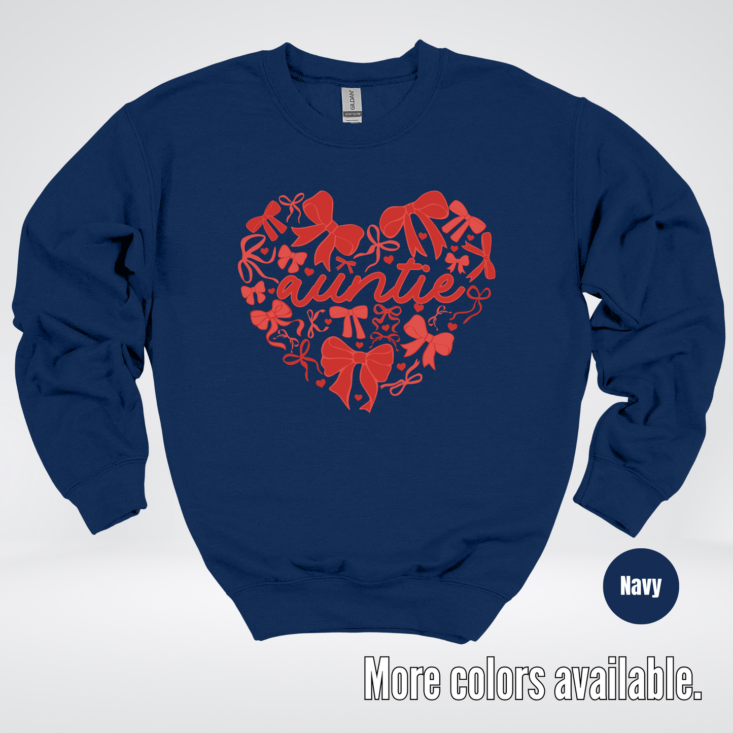 Auntie Red Bow Coquette Crewneck Sweatshirt