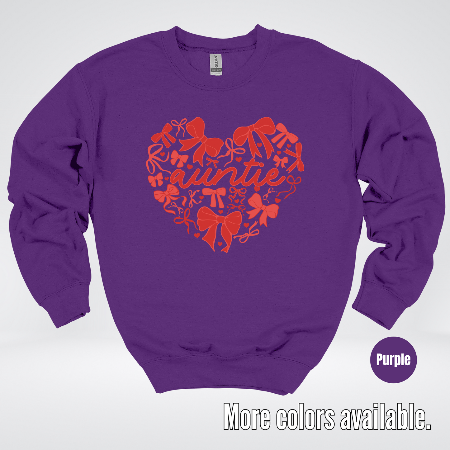 Auntie Red Bow Coquette Crewneck Sweatshirt