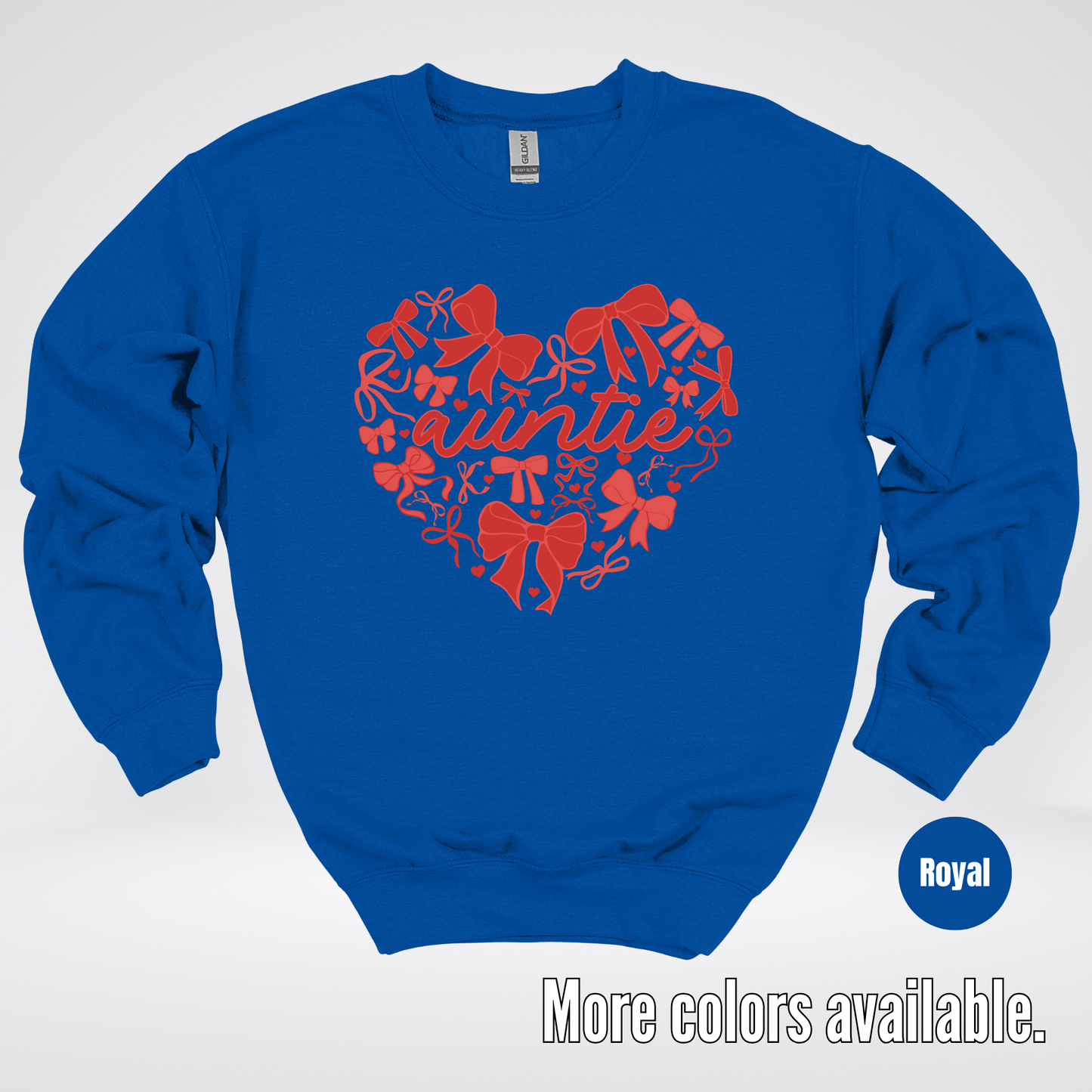 Auntie Red Bow Coquette Crewneck Sweatshirt