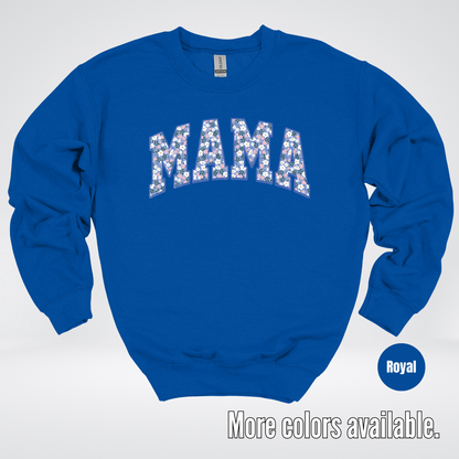 Mama Blue Bell Floral Crewneck Sweatshirt