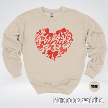 Auntie Red Bow Coquette Crewneck Sweatshirt