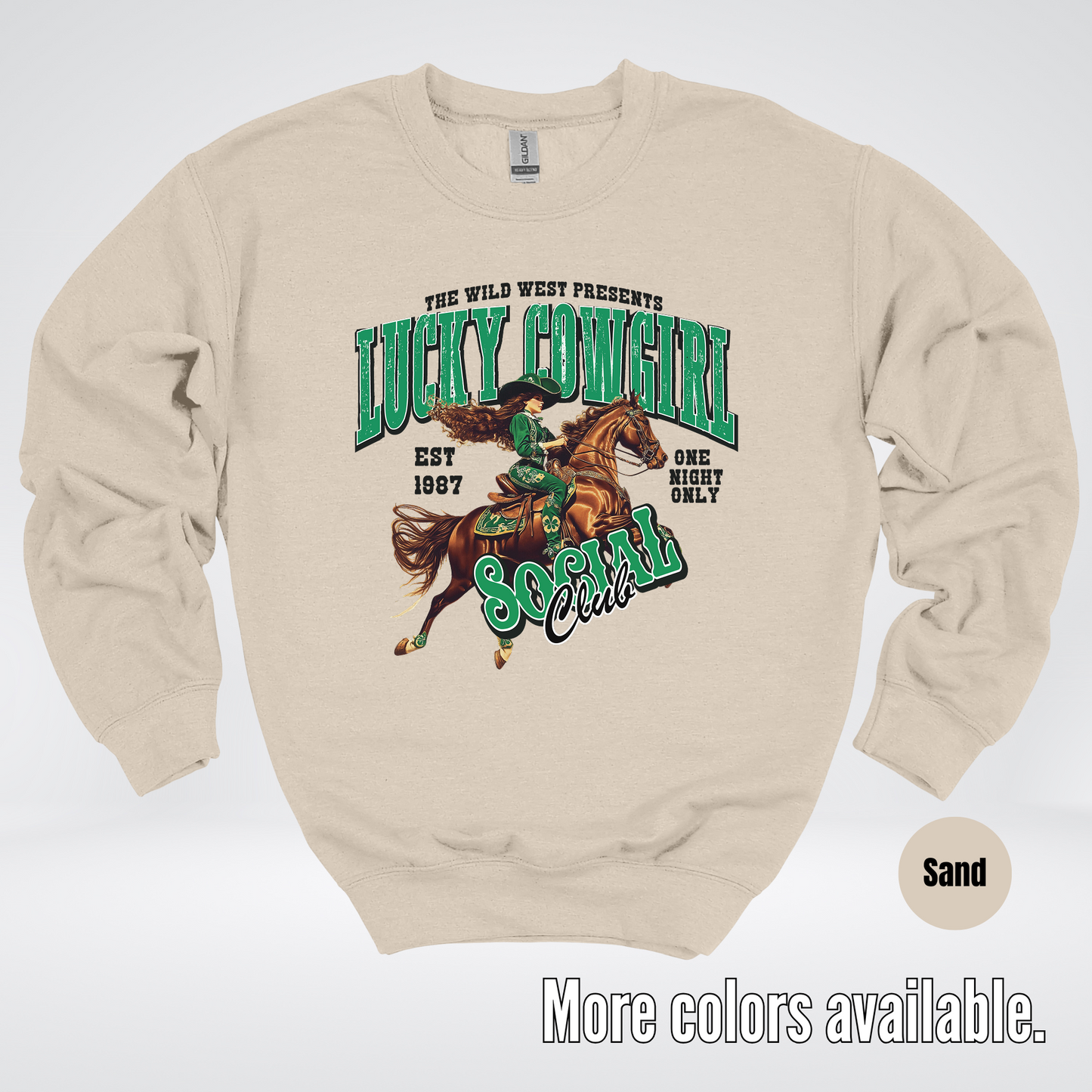 Lucky Cowgirl Social Club Saint Patrick's Day Crewneck Sweatshirt