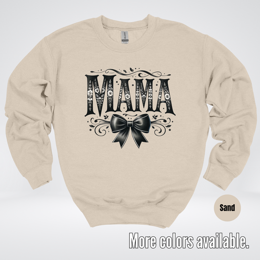 Mama Black & White Coquette Crewneck Sweatshirt