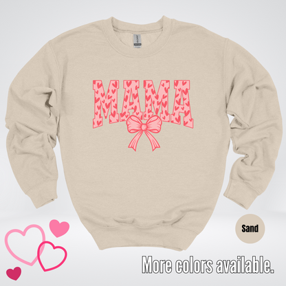Mama Coquette Hearts Valentines Day Crewneck Sweatshirt