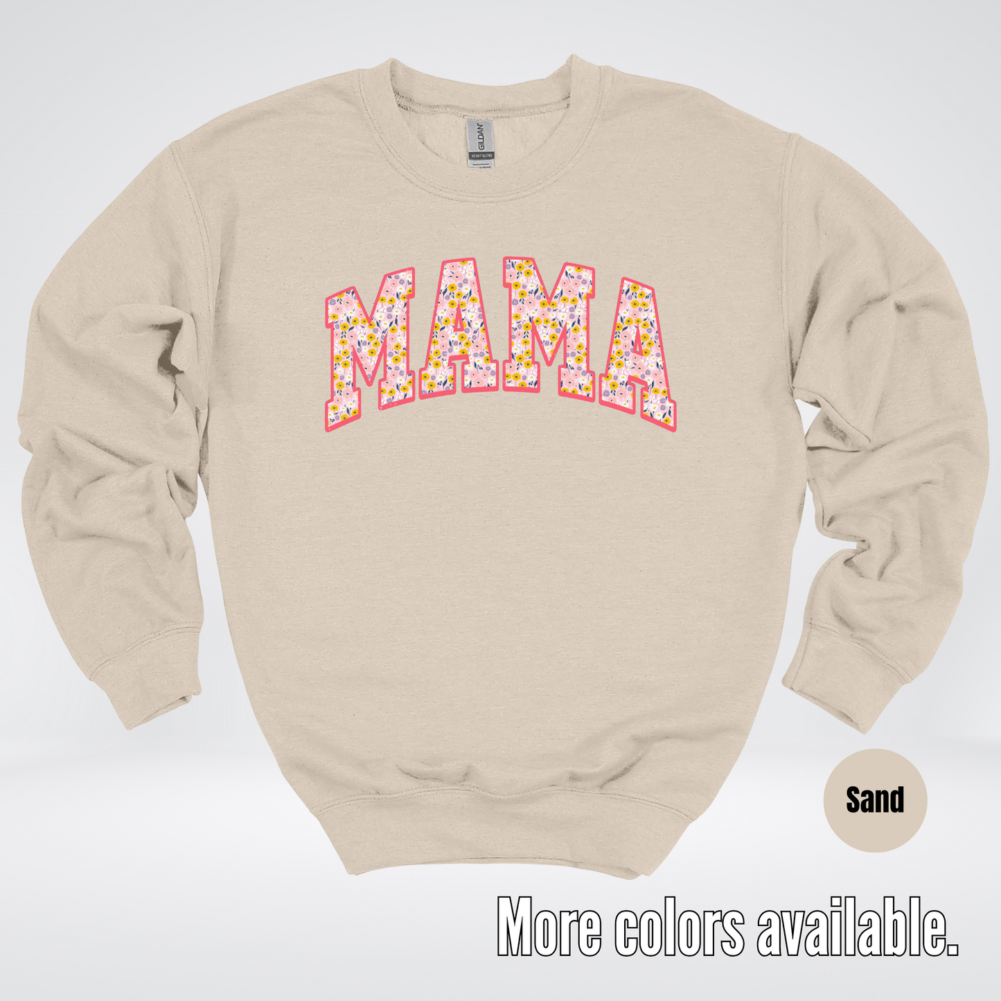 Mama Floral Pink Crewneck Sweatshirt