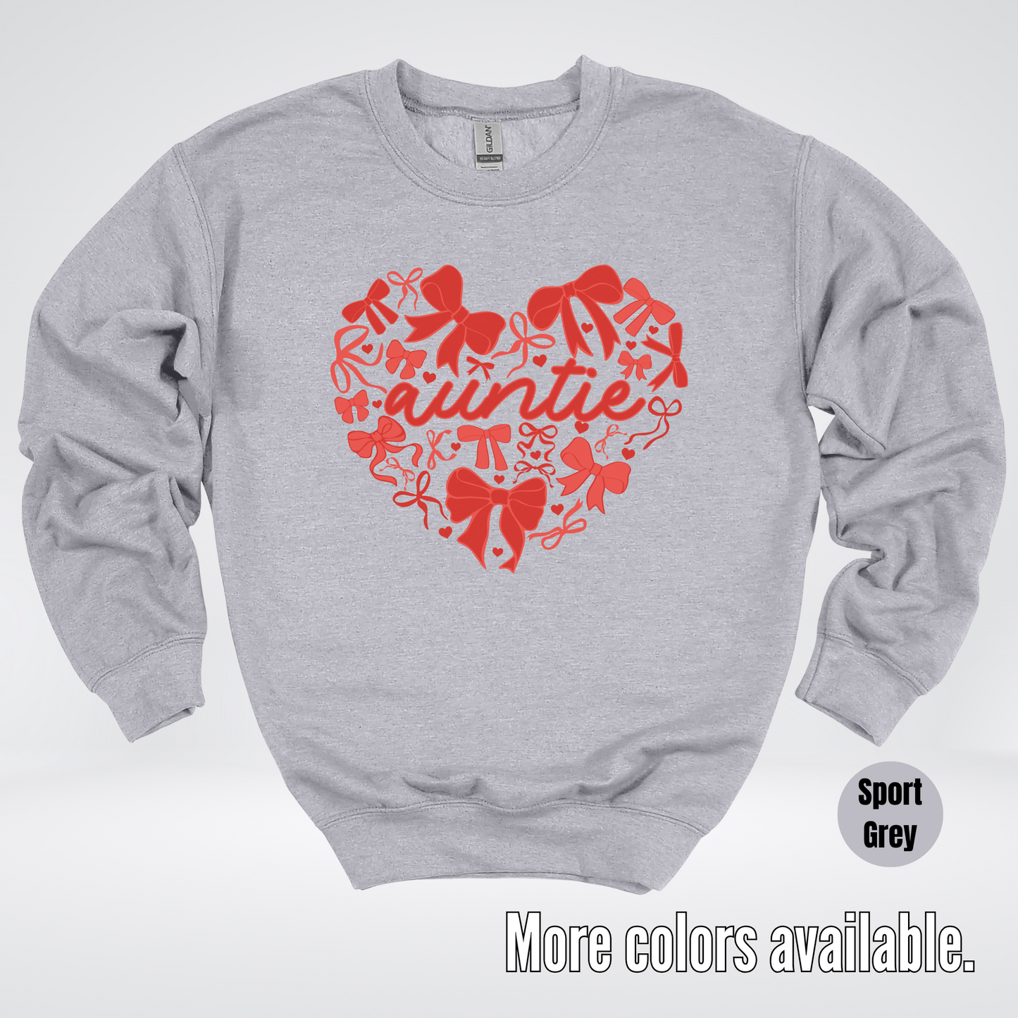 Auntie Red Bow Coquette Crewneck Sweatshirt