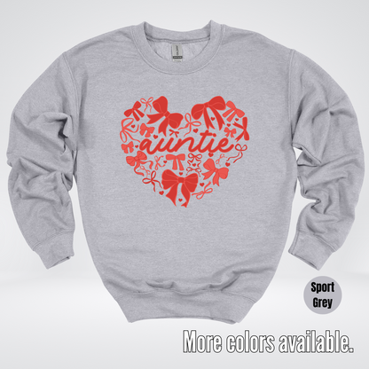 Auntie Red Bow Coquette Crewneck Sweatshirt