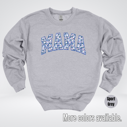 Mama Blue Bell Floral Crewneck Sweatshirt