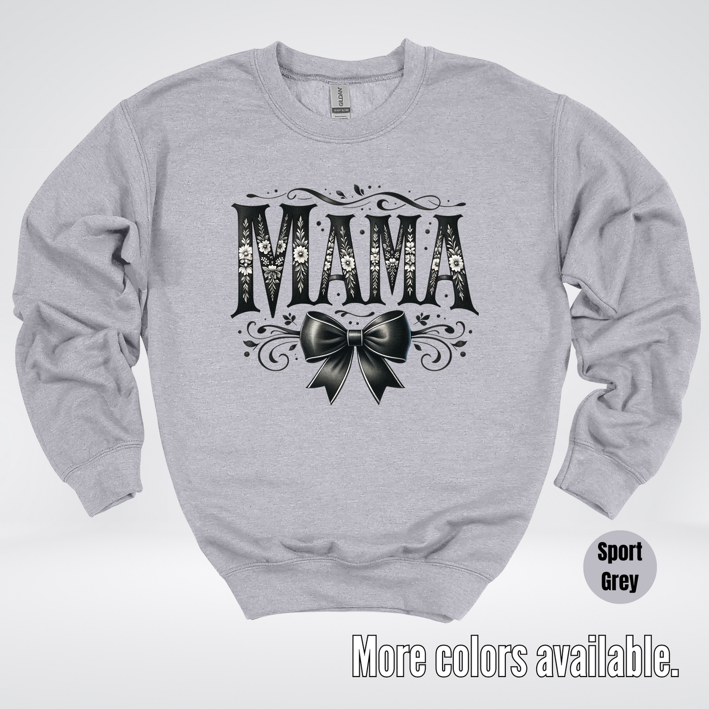 Mama Black & White Coquette Crewneck Sweatshirt