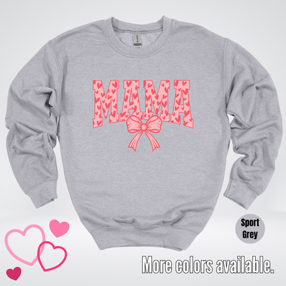 Mama Coquette Hearts Valentines Day Crewneck Sweatshirt