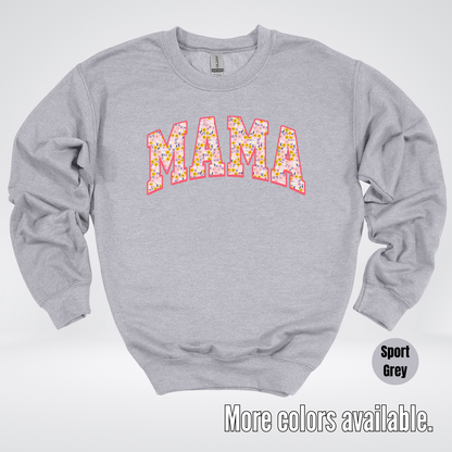 Mama Floral Pink Crewneck Sweatshirt