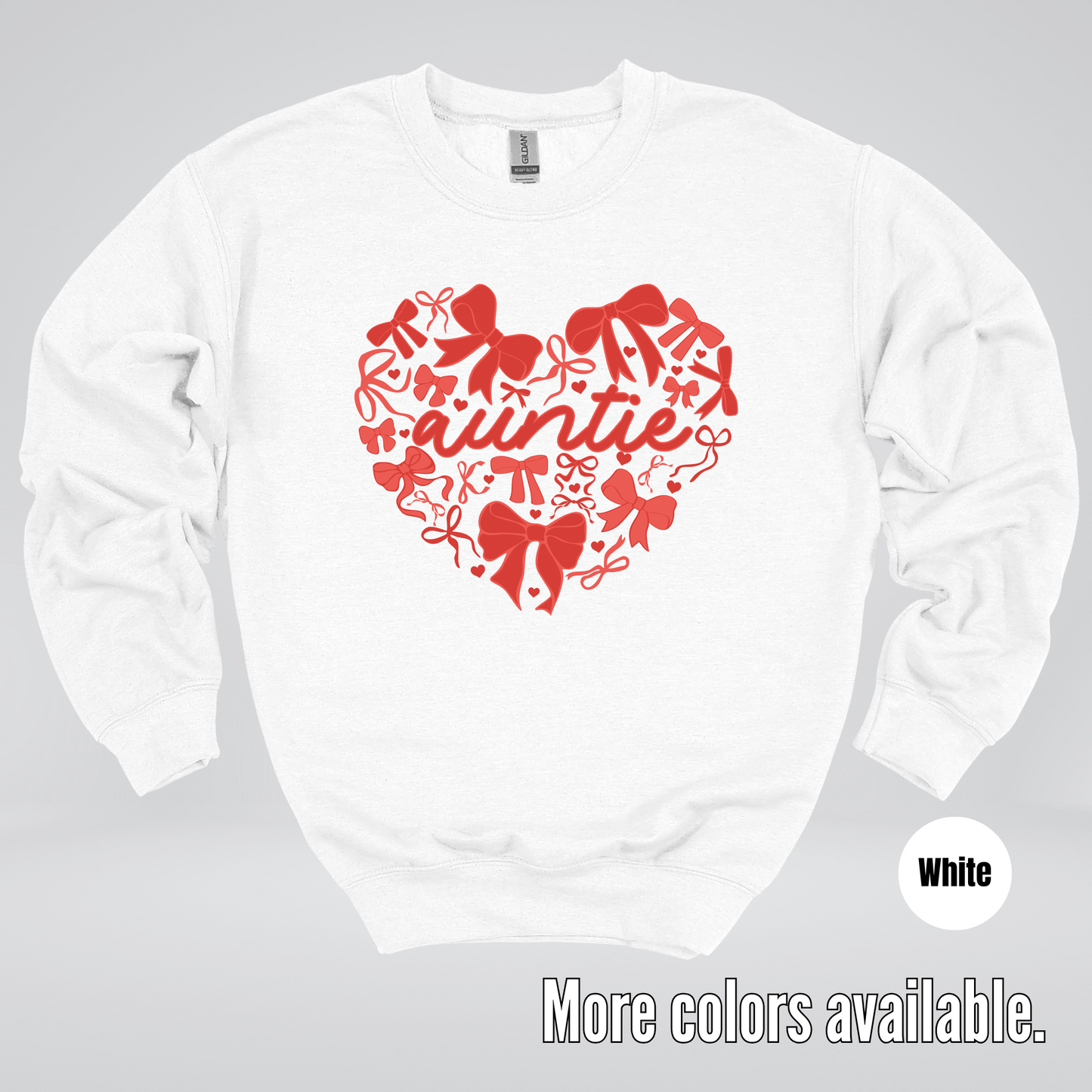 Auntie Red Bow Coquette Crewneck Sweatshirt
