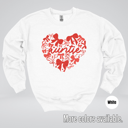 Auntie Red Bow Coquette Crewneck Sweatshirt