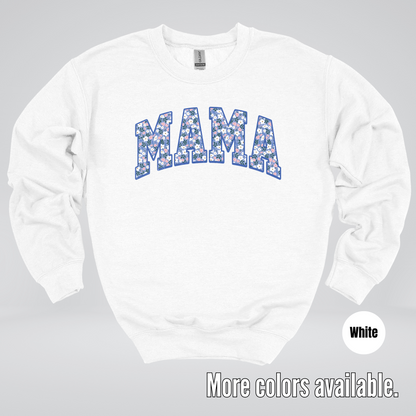 Mama Blue Bell Floral Crewneck Sweatshirt