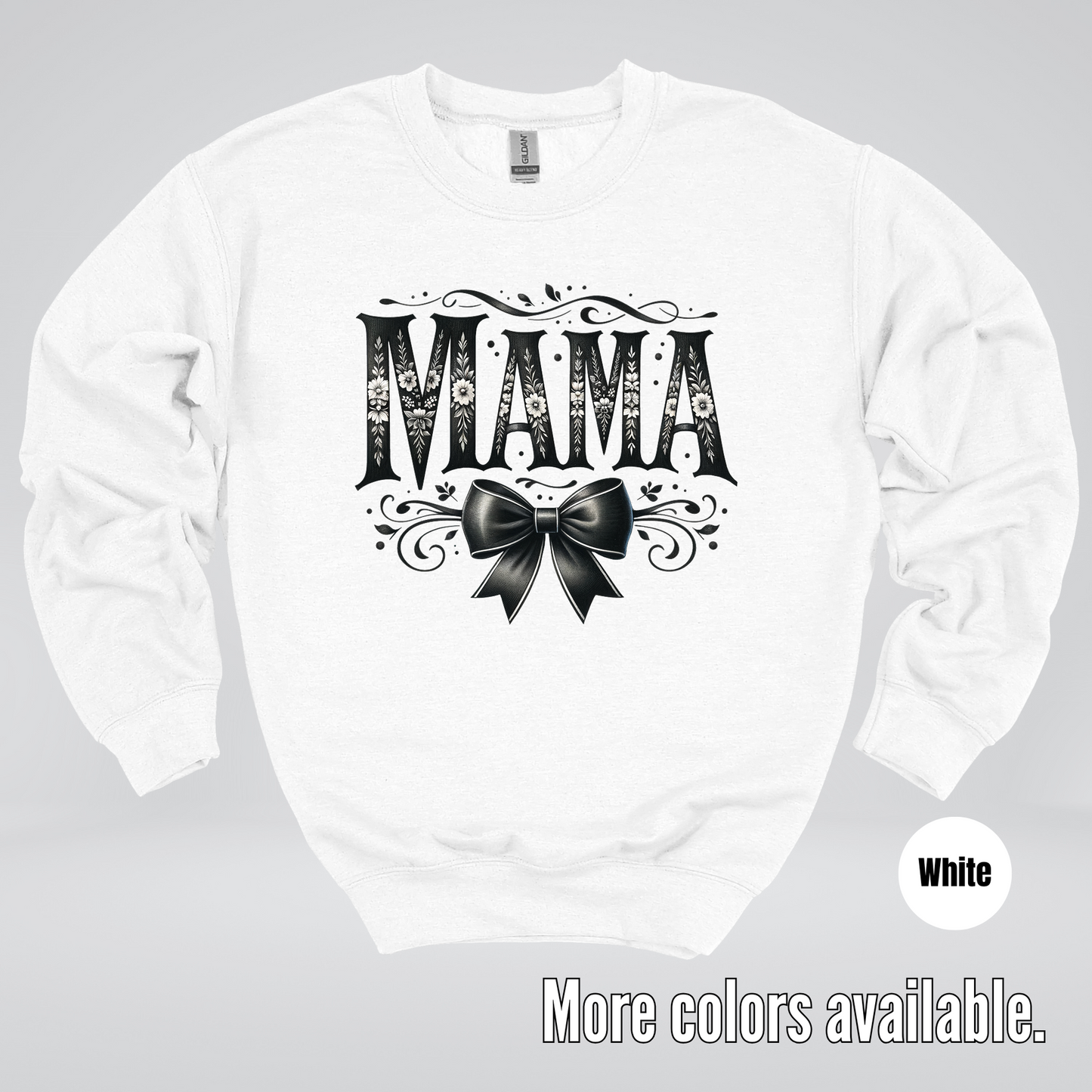 Mama Black & White Coquette Crewneck Sweatshirt