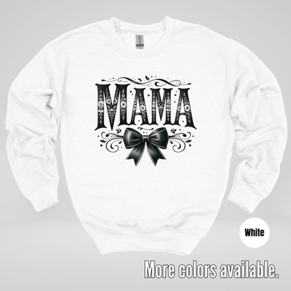 Mama Black & White Coquette Crewneck Sweatshirt