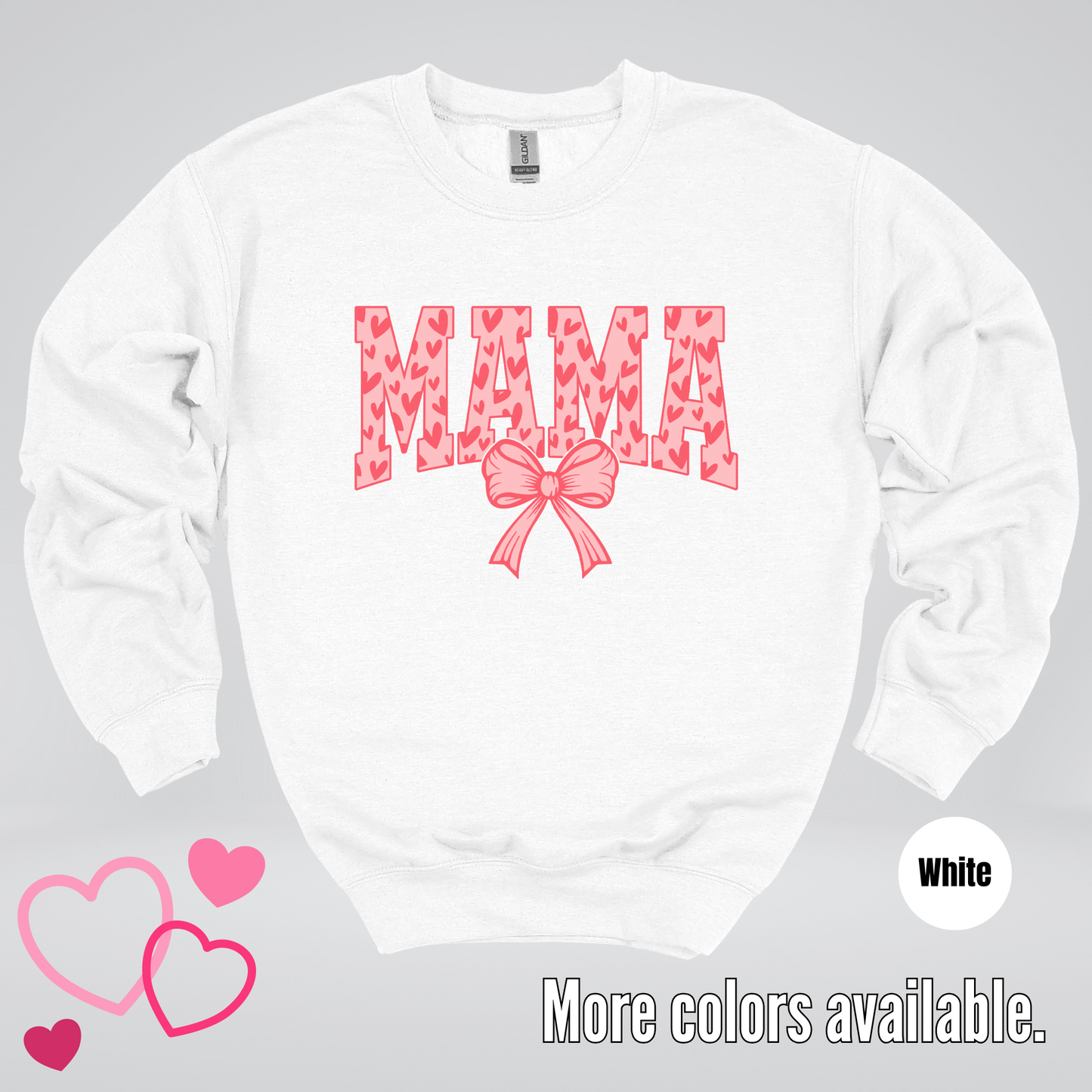 Mama Coquette Hearts Valentines Day Crewneck Sweatshirt