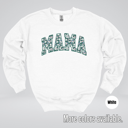 Mama Floral Green Crewneck Sweatshirt