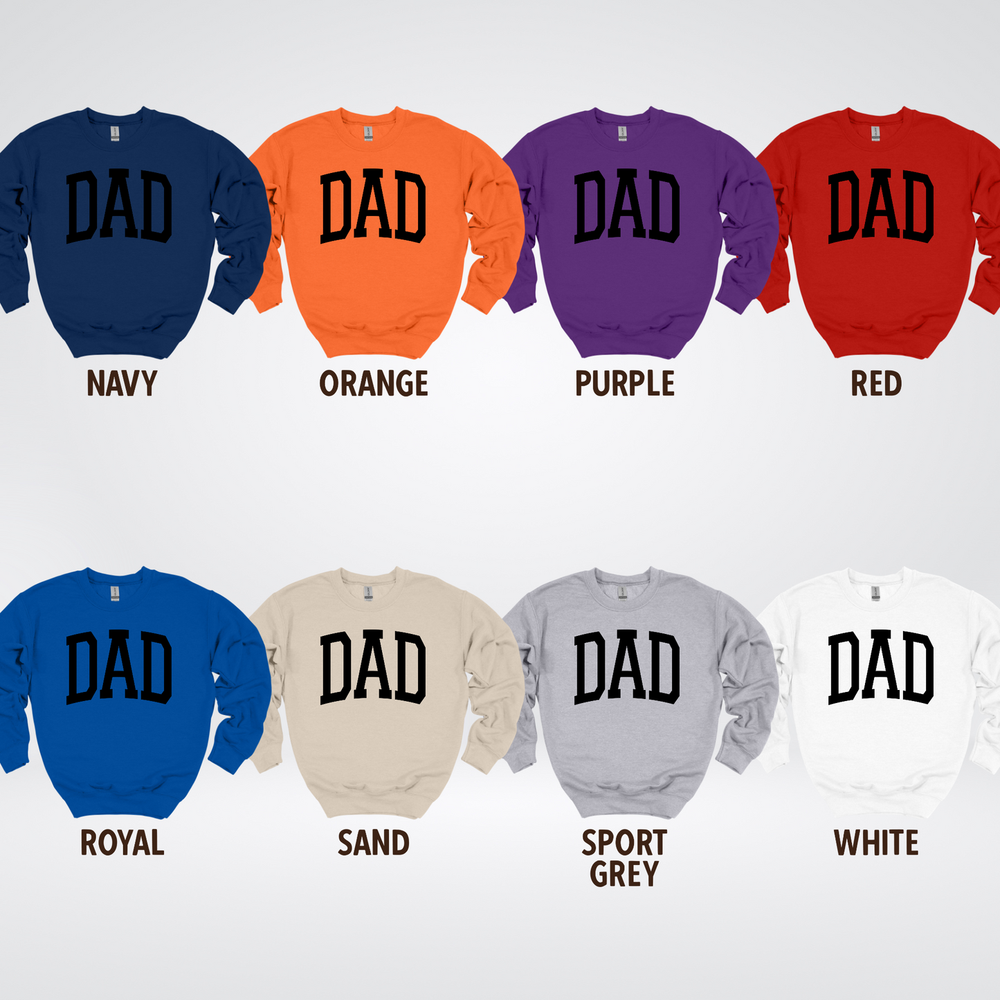 DAD Varsity Font - Black Design - Crewneck Sweatshirt