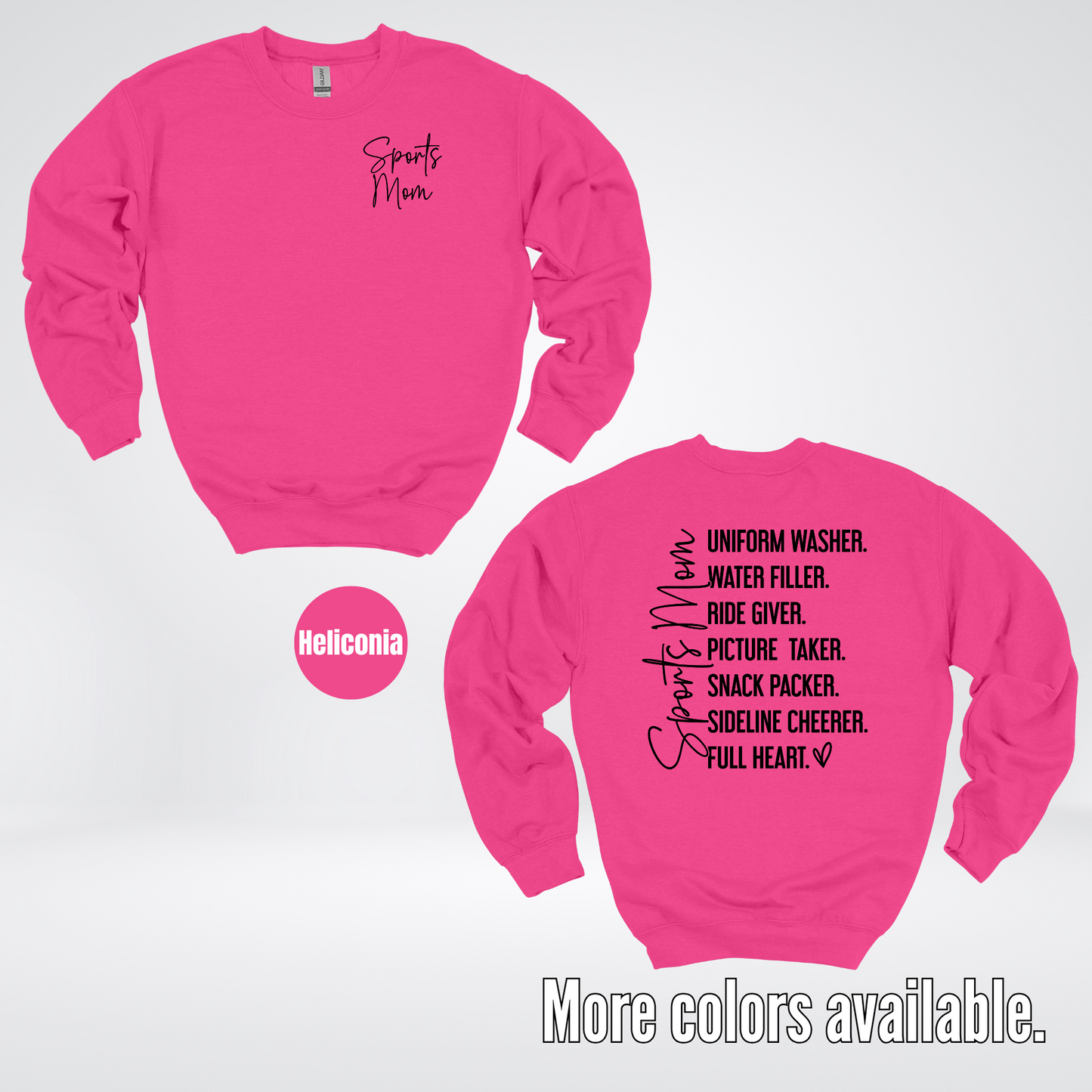 Sports Mom Uniform Washer Sideline Cheerer - Black Design - Crewneck Sweatshirt