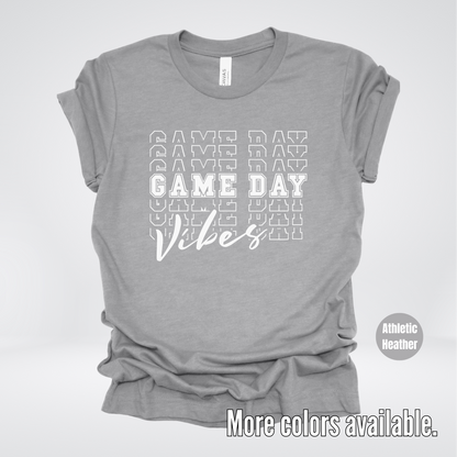 Game Day Vibes Stacked - White Design - T-Shirt