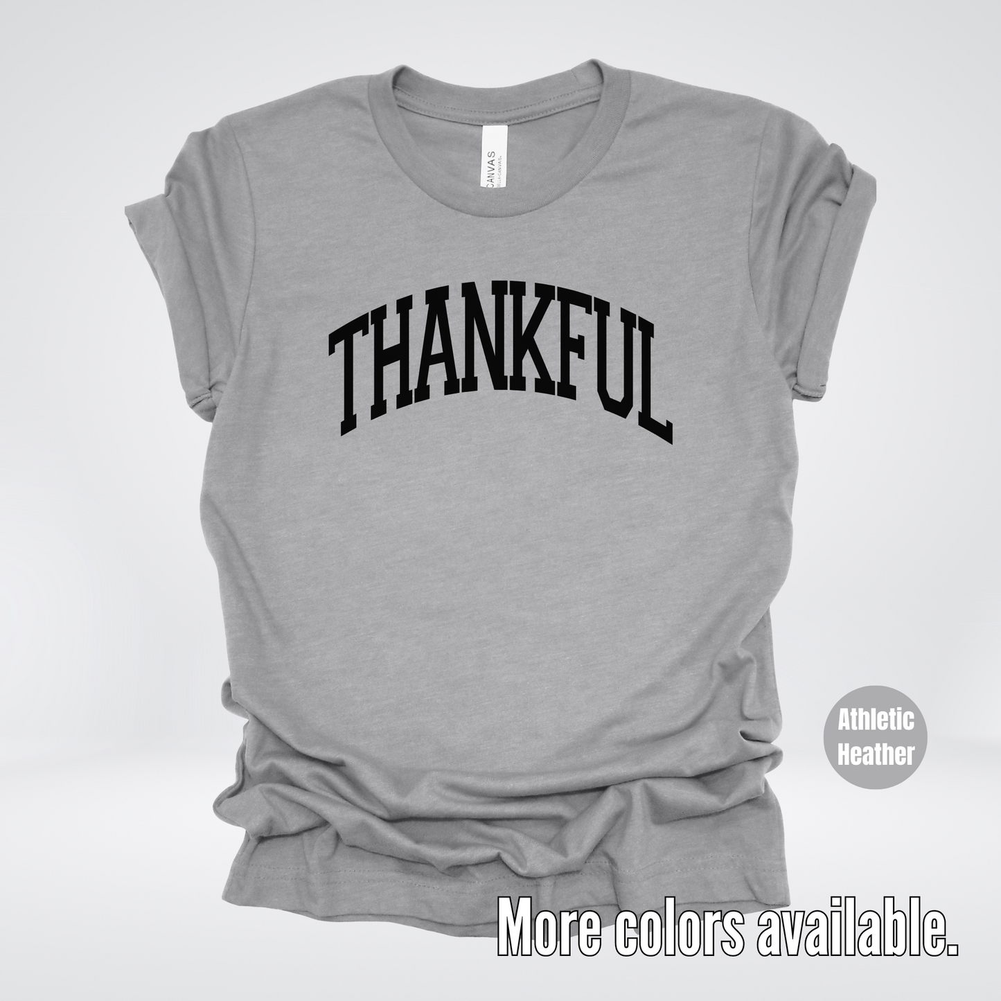 Thankful Varsity T-Shirt - Black Design