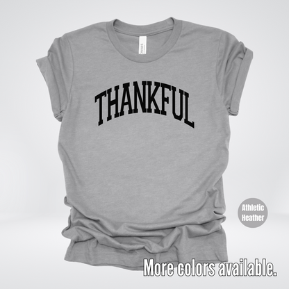 Thankful Varsity T-Shirt - Black Design