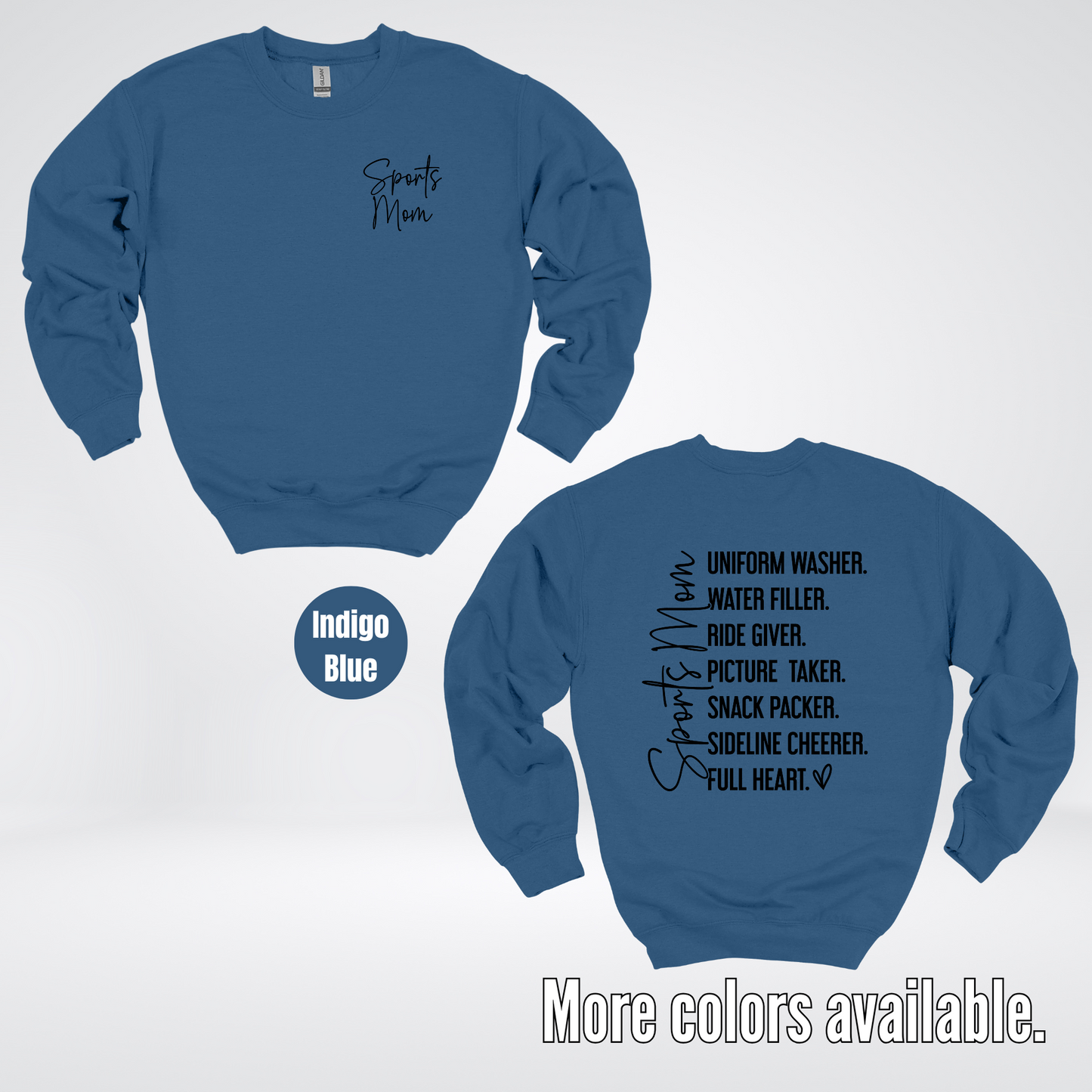 Sports Mom Uniform Washer Sideline Cheerer - Black Design - Crewneck Sweatshirt