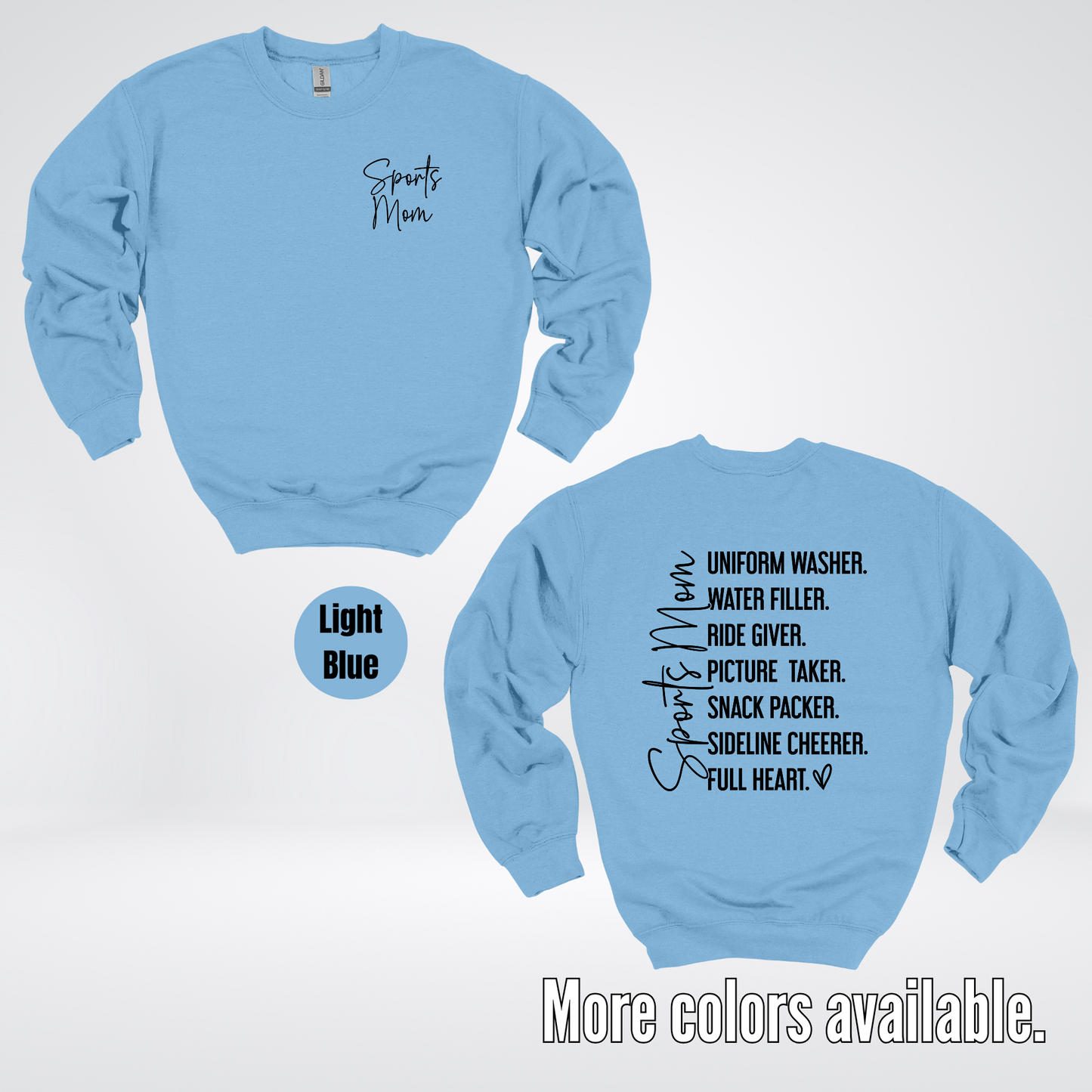 Sports Mom Uniform Washer Sideline Cheerer - Black Design - Crewneck Sweatshirt