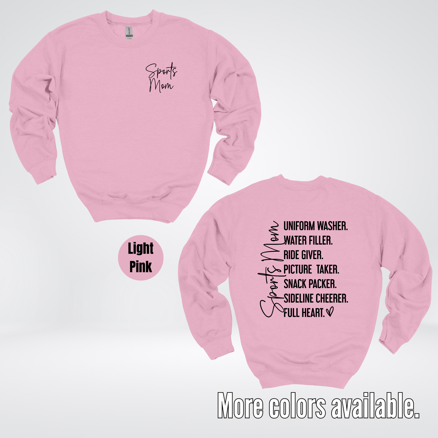 Sports Mom Uniform Washer Sideline Cheerer - Black Design - Crewneck Sweatshirt