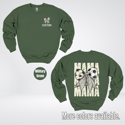 Custom Name Soccer Mama Coquette Crewneck Sweatshirt