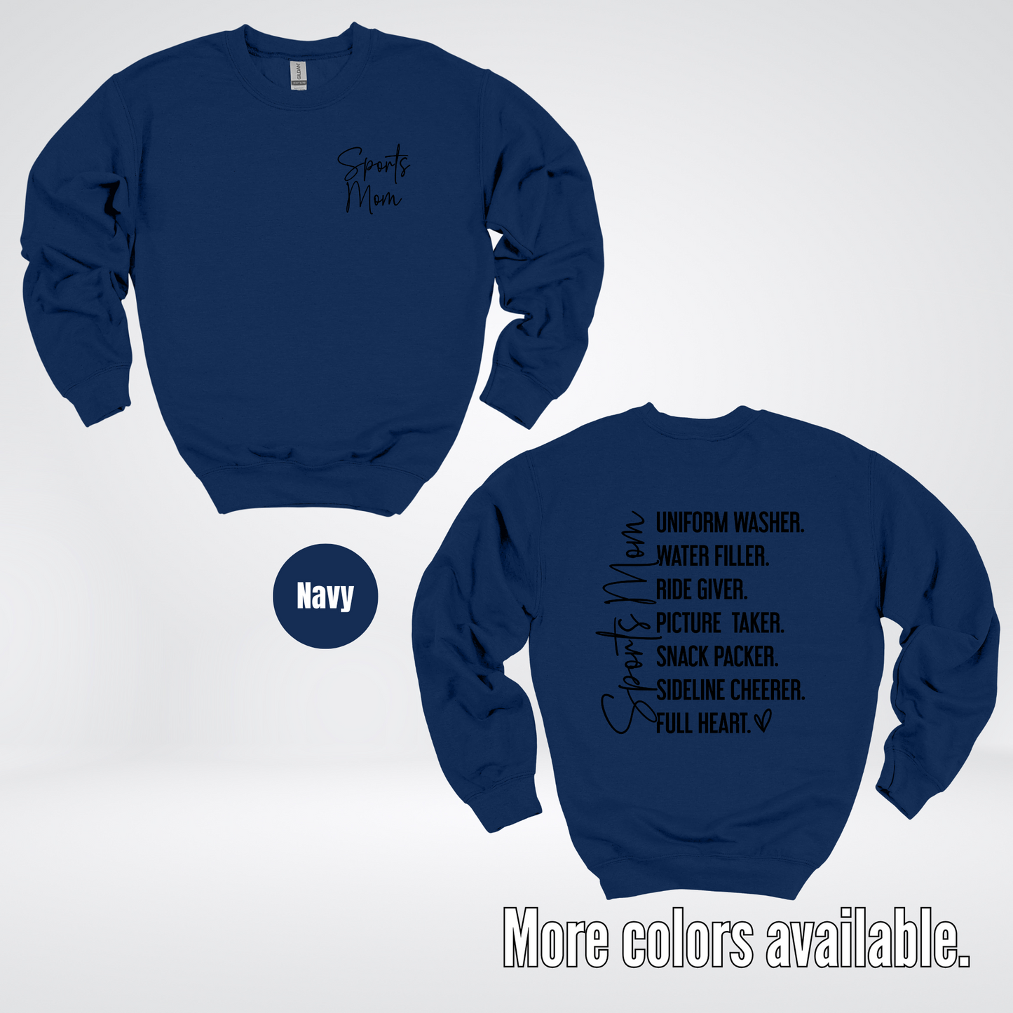 Sports Mom Uniform Washer Sideline Cheerer - Black Design - Crewneck Sweatshirt