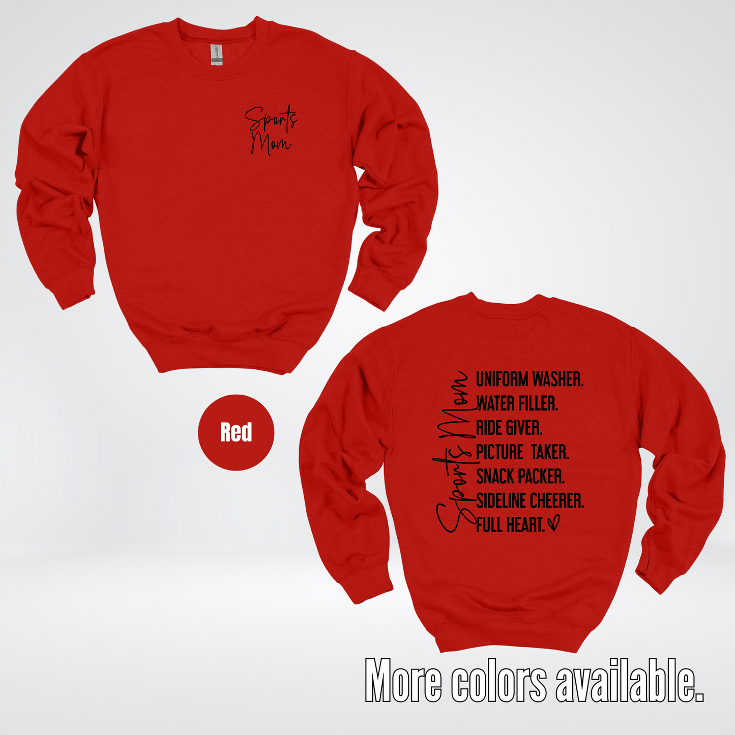 Sports Mom Uniform Washer Sideline Cheerer - Black Design - Crewneck Sweatshirt