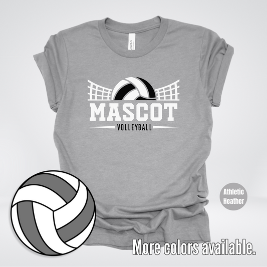 Custom Mascot - Black - Volleyball Design 28 T-Shirt