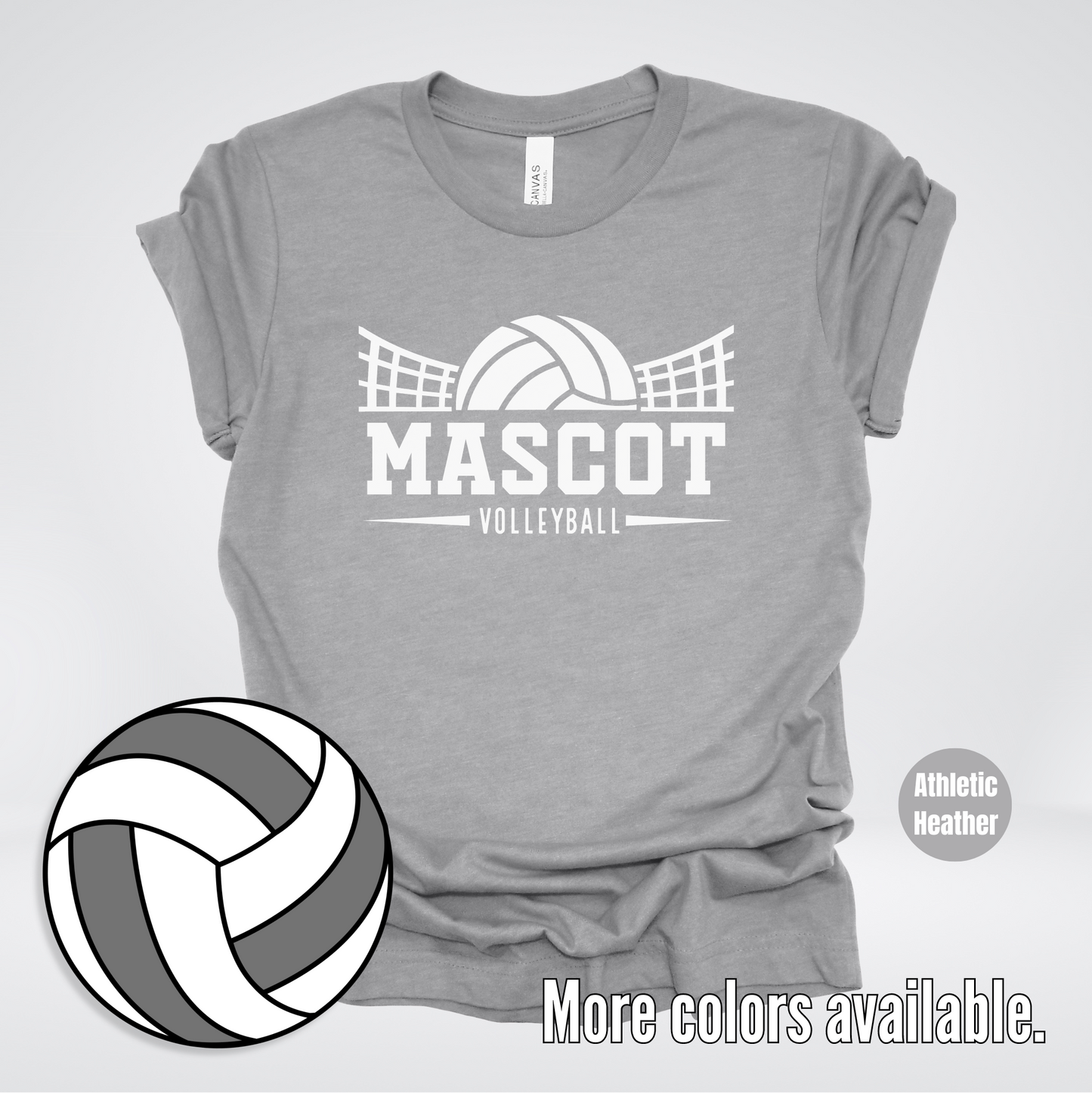 Custom Mascot - White - Volleyball Design 27 T-Shirt