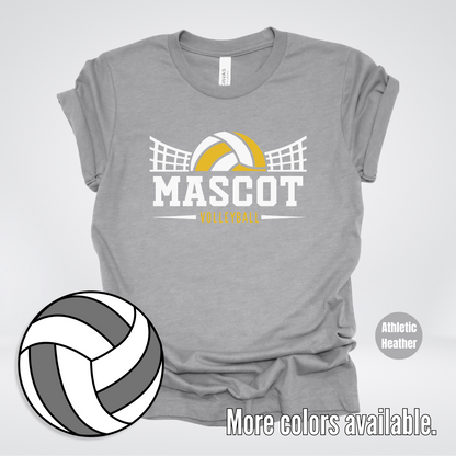 Custom Mascot – Gold - Volleyball Design 30 T-Shirt