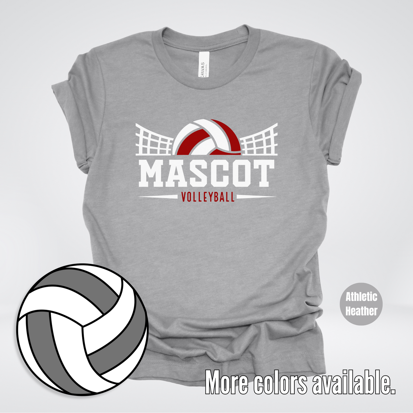 Custom Mascot – Maroon - Volleyball Design 36 T-Shirt