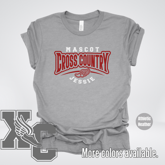 Custom Mascot & Name – Maroon – Cross Country Design 01 T-Shirt