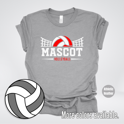 Custom Mascot – Red - Volleyball Design 31 T-Shirt