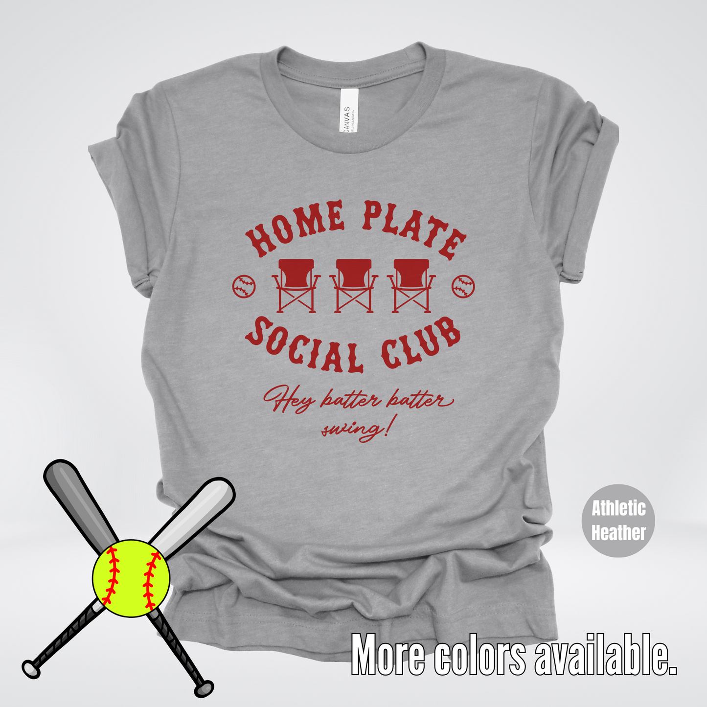 Home Plate Social Club – Maroon Design - Softball Baseball T-Shirt