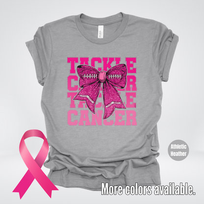 Tackle Cancer Coquette Football Breast Cancer Awareness 2 T-Shirt