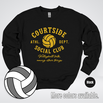 Courtside Social Club – Gold – Volleyball Design Crewneck Sweatshirt