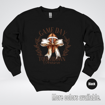 Game Day Touchdown Season Football Coquette Crewneck Sweatshirt