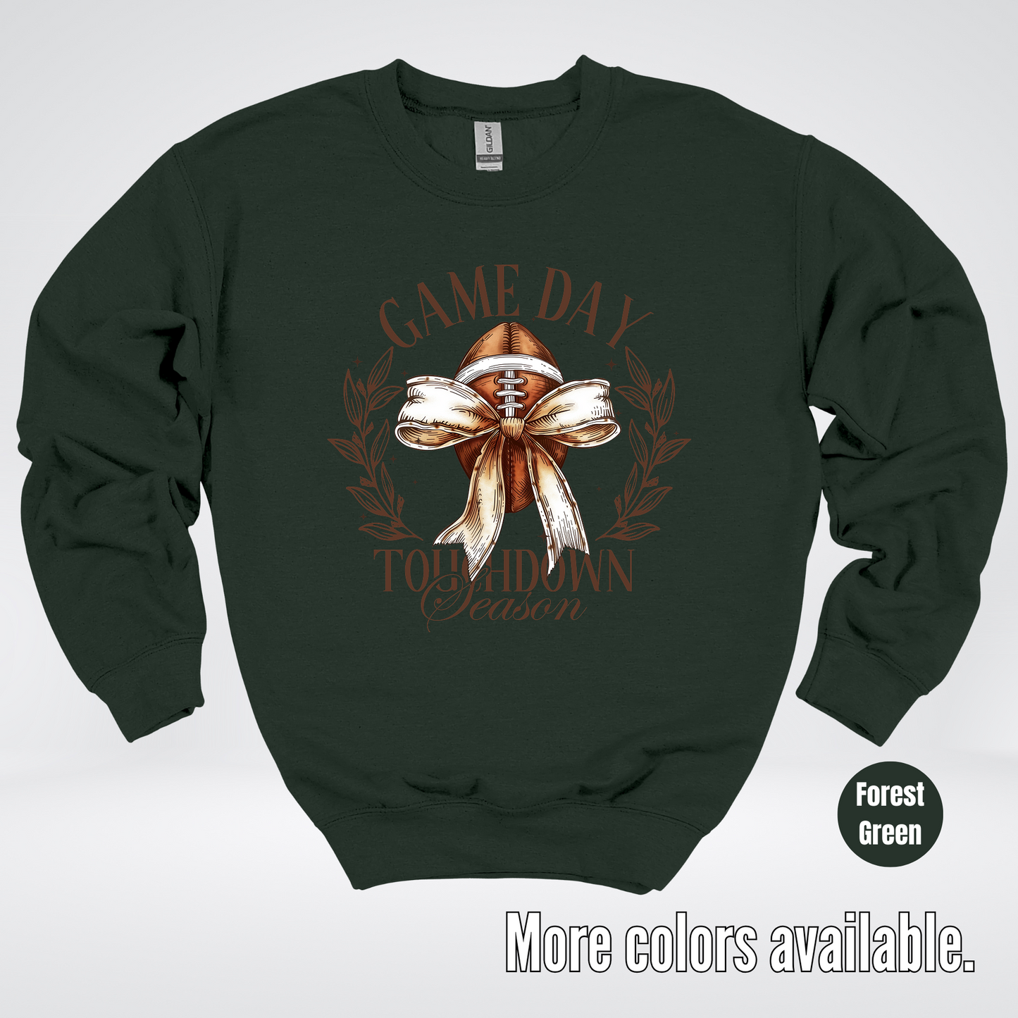 Game Day Touchdown Season Football Coquette Crewneck Sweatshirt