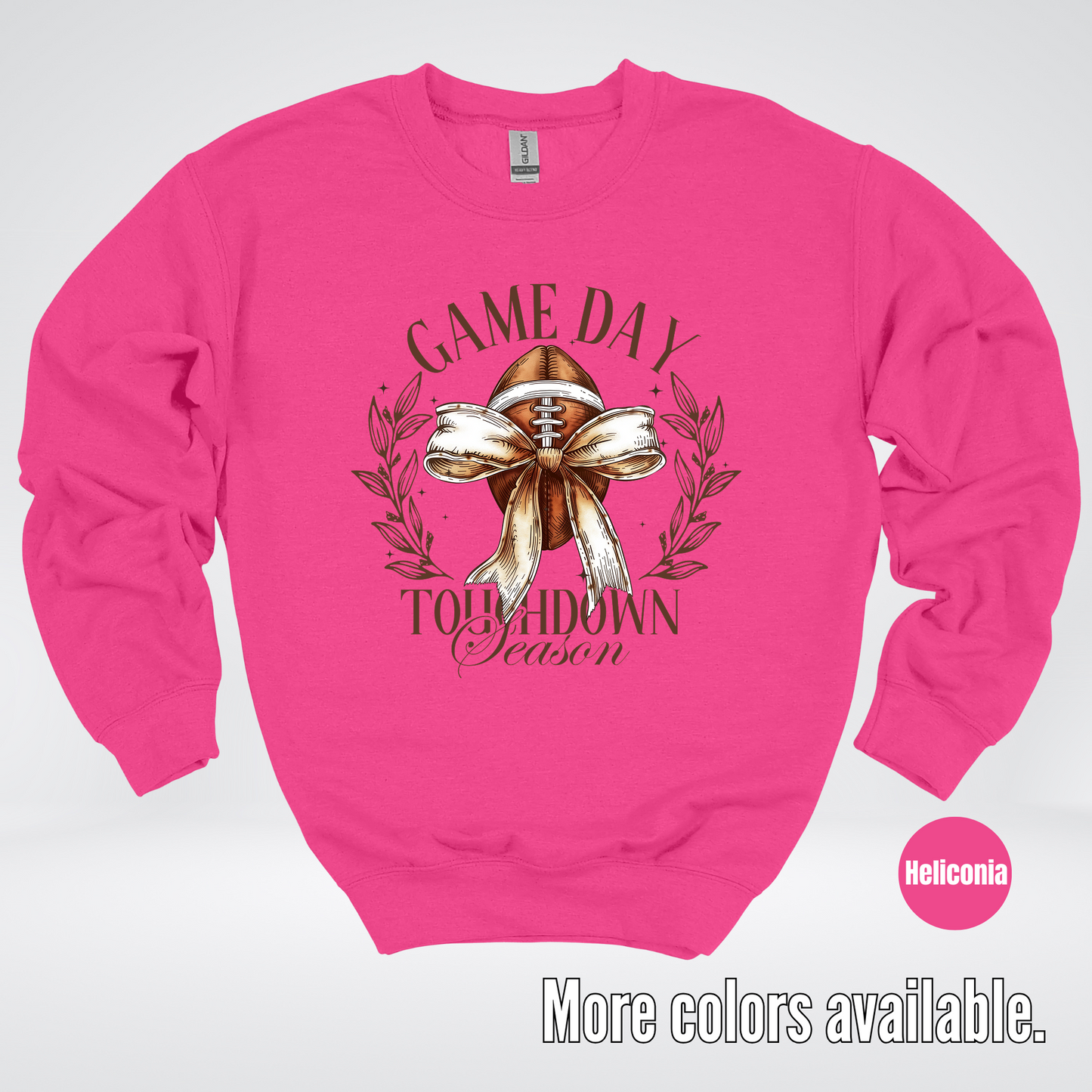 Game Day Touchdown Season Football Coquette Crewneck Sweatshirt