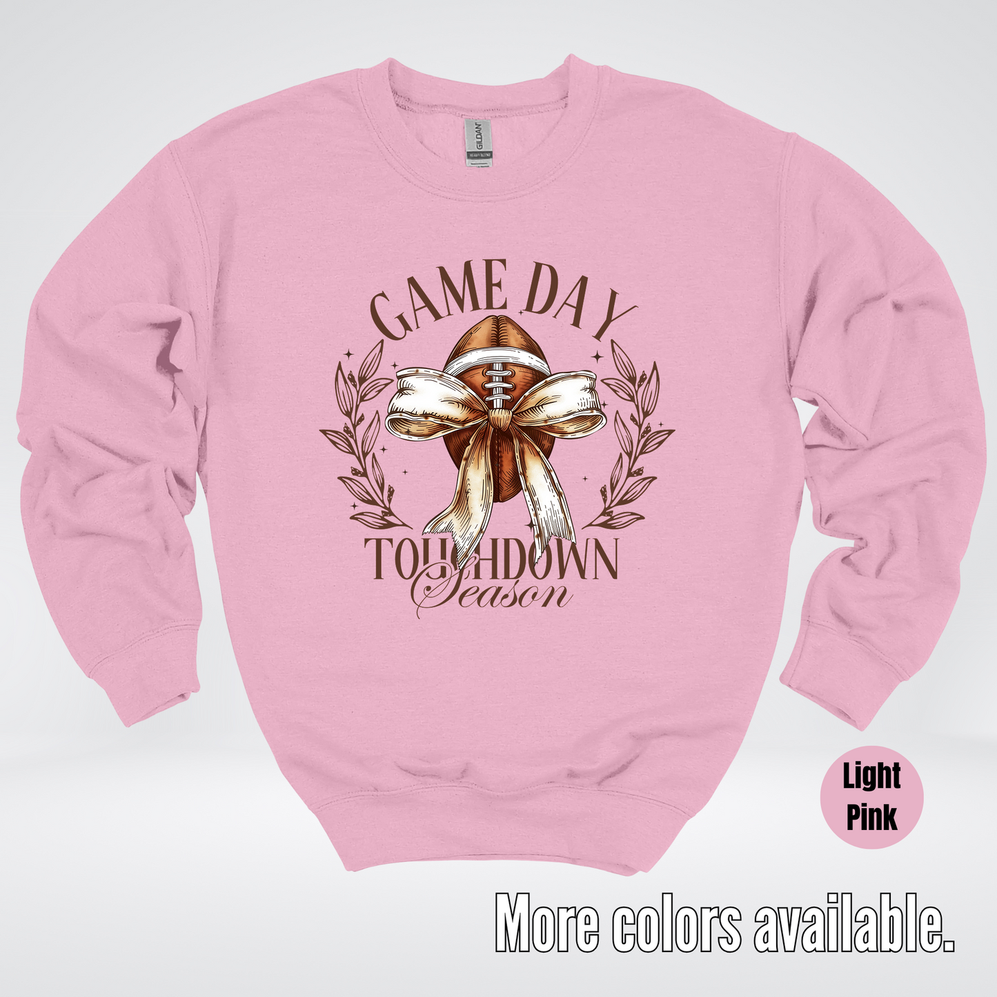 Game Day Touchdown Season Football Coquette Crewneck Sweatshirt