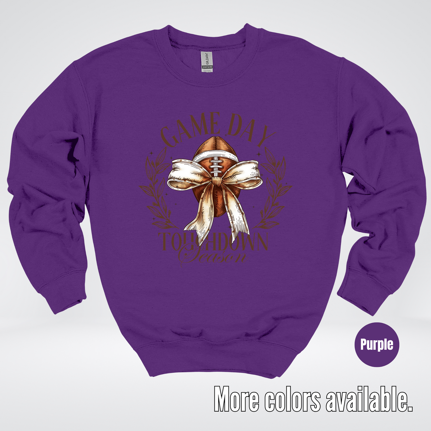 Game Day Touchdown Season Football Coquette Crewneck Sweatshirt