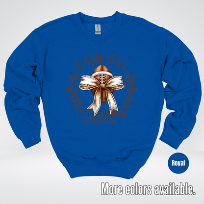 Game Day Touchdown Season Football Coquette Crewneck Sweatshirt